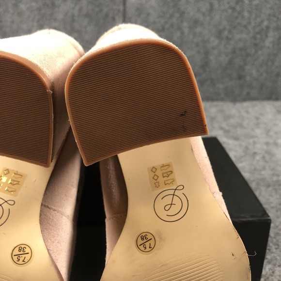 Chinese Laundry Boots Womens Size 7.5 Pink Suede Grommet Ankle Block Heel - Picture 16 of 16